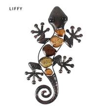 Load image into Gallery viewer, Metal Gecko Wall Animal Miniatures